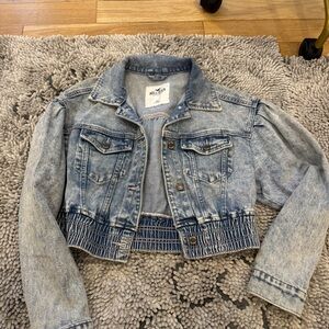 Hollister Blue Denim Cropped Jacket